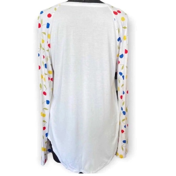 NWOT ModCloth Cherries Henley top - Picture 2 of 5